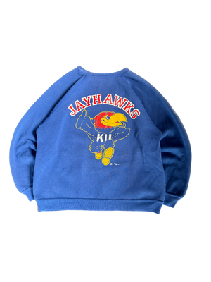WESTSIDE STOREY VINTAGE | VINTAGE 80'S KU JAYHAWKS FRONT BACK SWEATSHIRT - BLUE Westside Storey