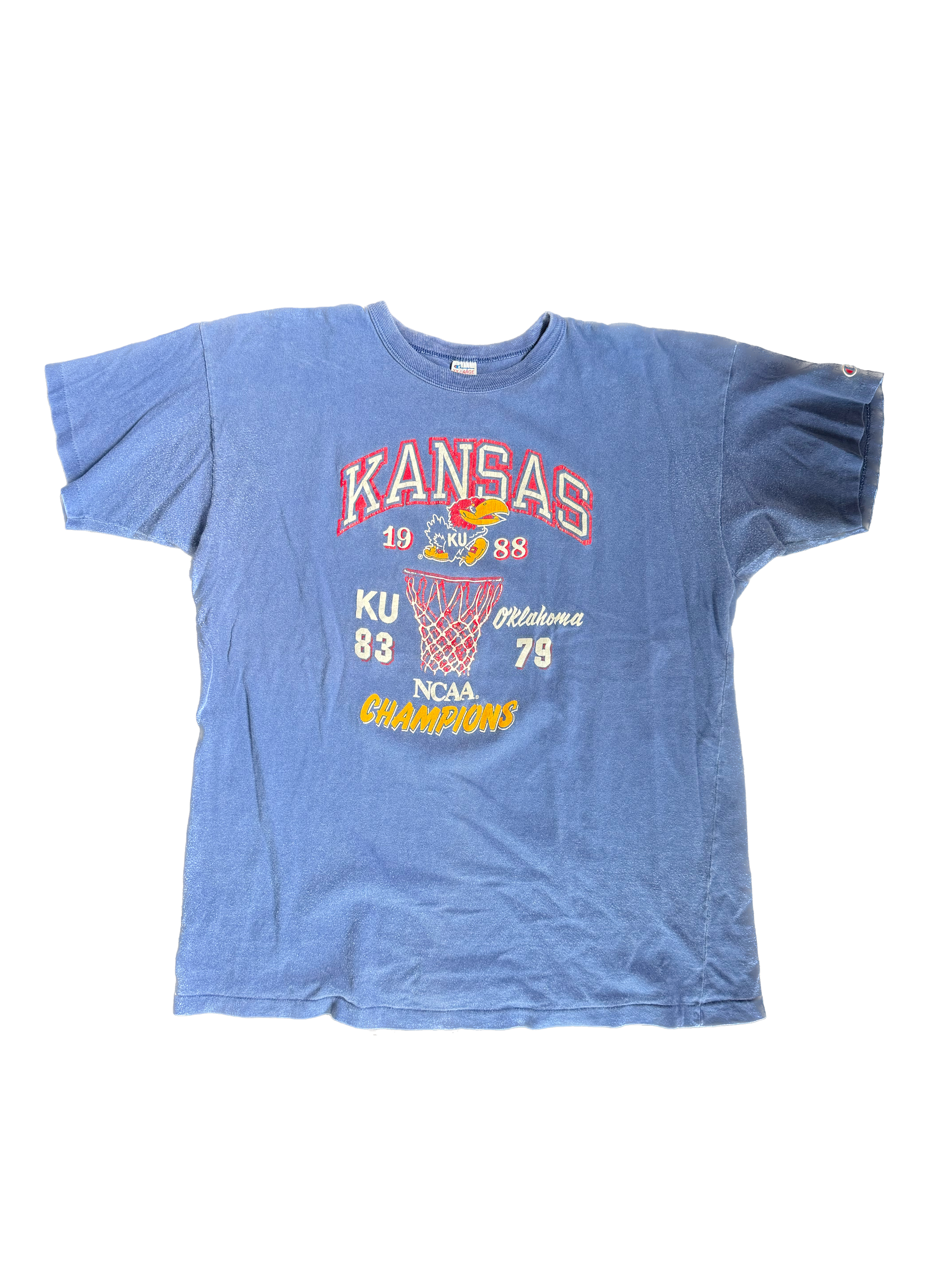 WESTSIDE STOREY VINTAGE | VINTAGE CHAMPION KU CHAMPS 1988 T-SHIRT - BLUE Westside Storey