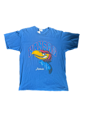 WESTSIDE STOREY VINTAGE | VINTAGE 90'S KU JAYHAWKS T-SHIRT - BLUE Westside Storey