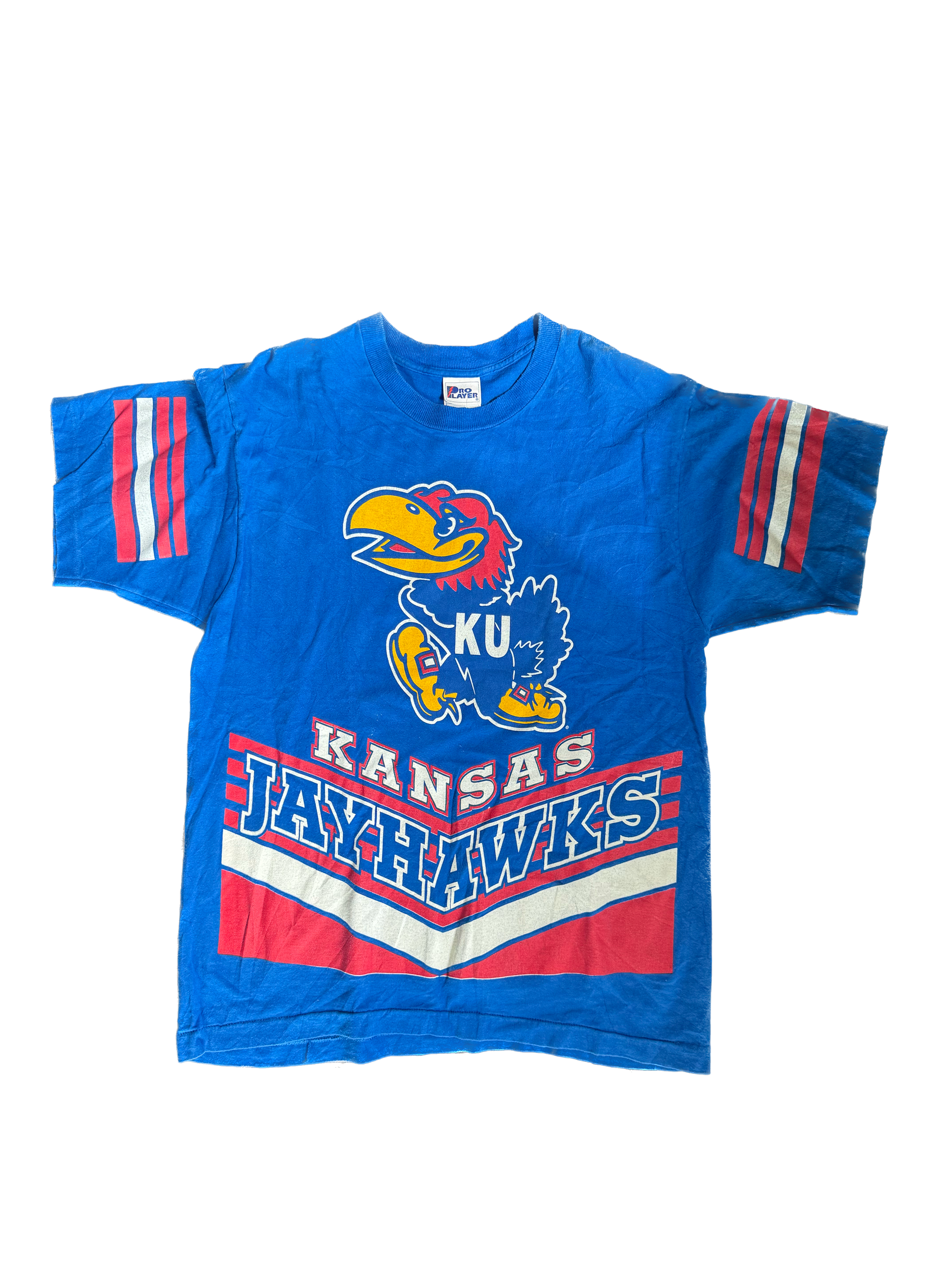 WESTSIDE STOREY VINTAGE | VINTAGE 90'S PRO PLAYER AOP KU JAYHAWKS T-SHIRT - BLUE Westside Storey