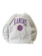 WESTSIDE STOREY VINTAGE | VINTAGE 90'S REVERSE WEAVE KU SEAL SWEATSHIRT WORN - GRAY Westside Storey