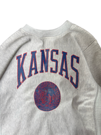 WESTSIDE STOREY VINTAGE | VINTAGE 90'S REVERSE WEAVE KU SEAL SWEATSHIRT WORN - GRAY Westside Storey