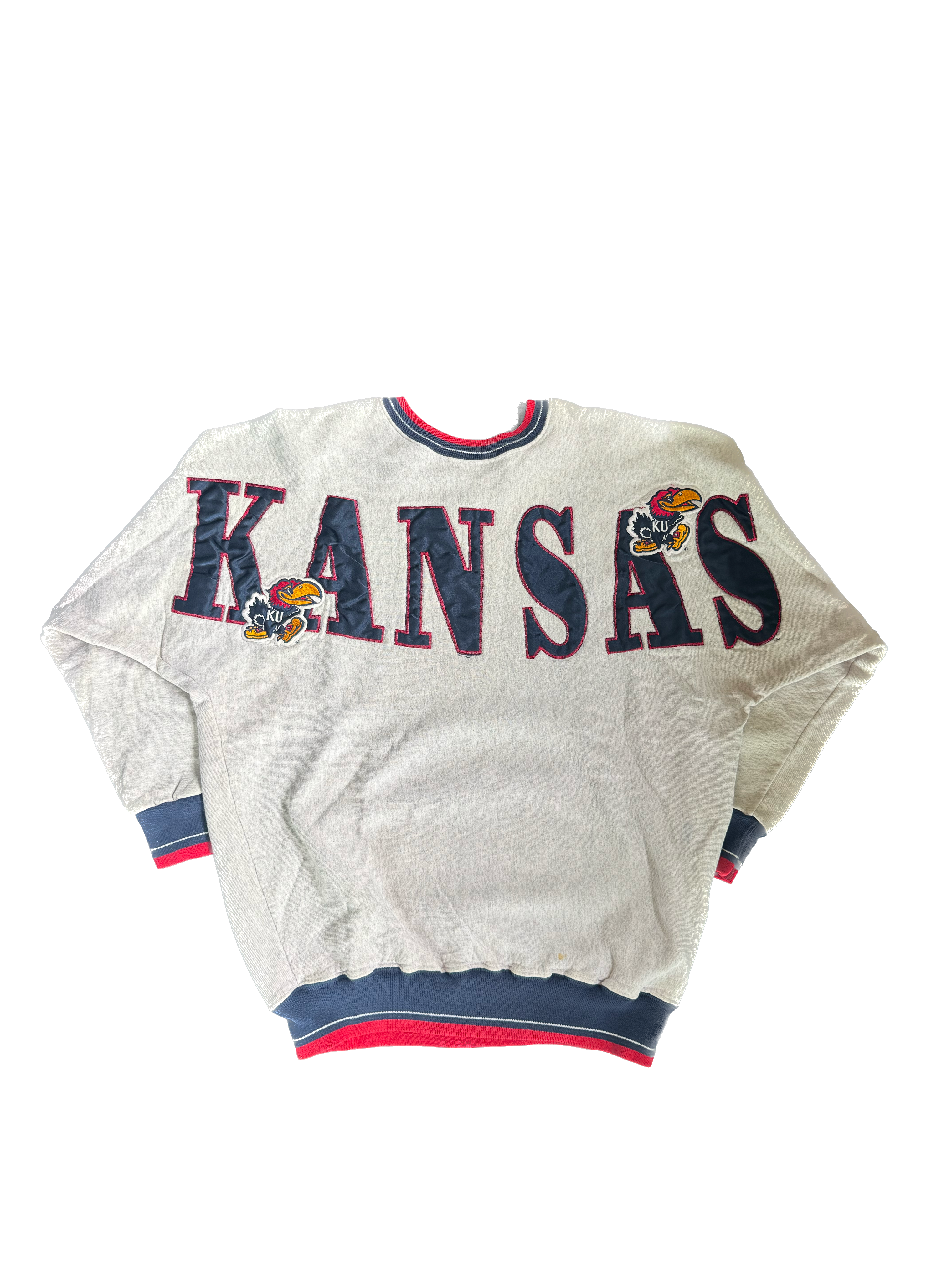 WESTSIDE STOREY VINTAGE | VINTAGE 90'S LEGENDS KU JAYHAWK SPELLOUT - GRAY Westside Storey