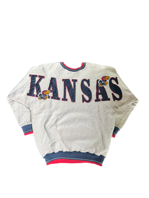 WESTSIDE STOREY VINTAGE | VINTAGE 90'S LEGENDS KU JAYHAWK SPELLOUT - GRAY Westside Storey