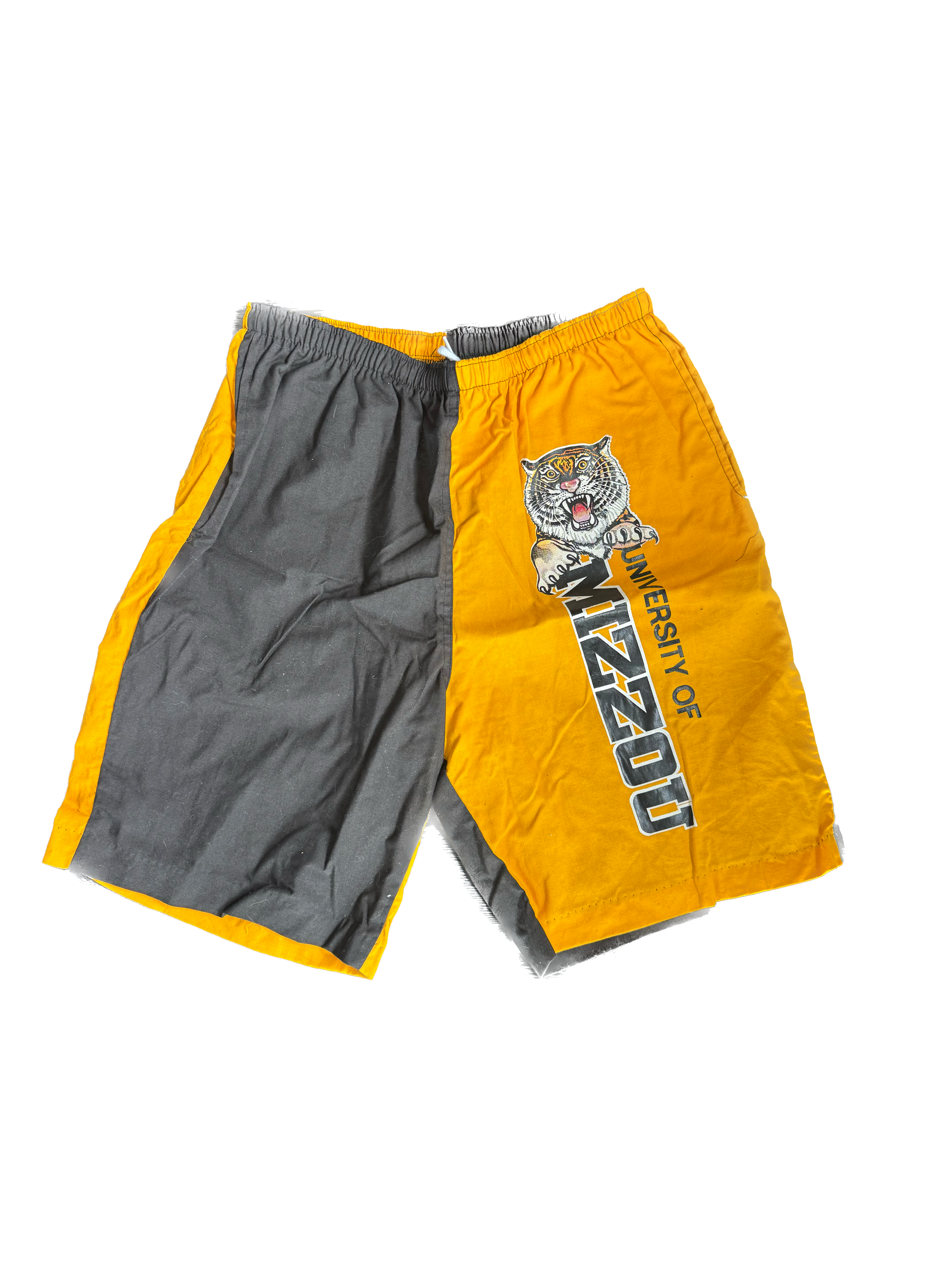 WESTSIDE STOREY VINTAGE | VINTAGE 80'S MIZ TIGERS COLOR BLOCK SHORTS - BLACK/YELLOW Westside Storey