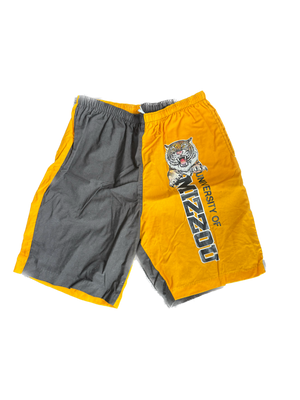 WESTSIDE STOREY VINTAGE | VINTAGE 80'S MIZ TIGERS COLOR BLOCK SHORTS - BLACK/YELLOW Westside Storey
