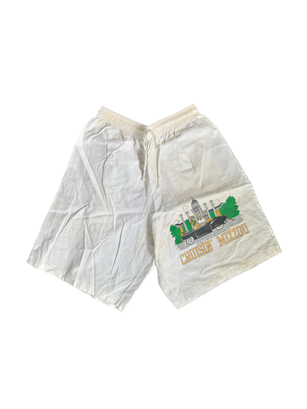 WESTSIDE STOREY VINTAGE | VINTAGE 80'S MIZZOU SNOOPY SHORTS - WHITE Westside Storey