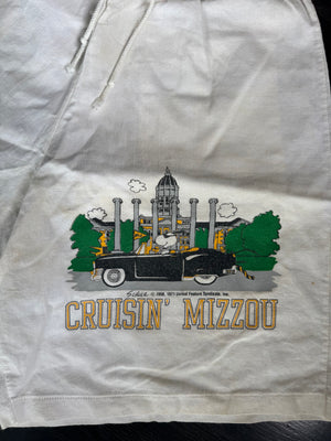 WESTSIDE STOREY VINTAGE | VINTAGE 80'S MIZZOU SNOOPY SHORTS - WHITE Westside Storey