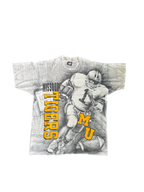 WESTSIDE STOREY VINTAGE | VINTAGE 90'S MIZZOU TIGERS AOP FOOTBALL T-SHIRT - WHITE Westside Storey