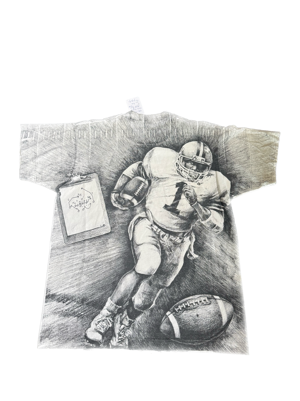 WESTSIDE STOREY VINTAGE | VINTAGE 90'S MIZZOU TIGERS AOP FOOTBALL T-SHIRT - WHITE Westside Storey