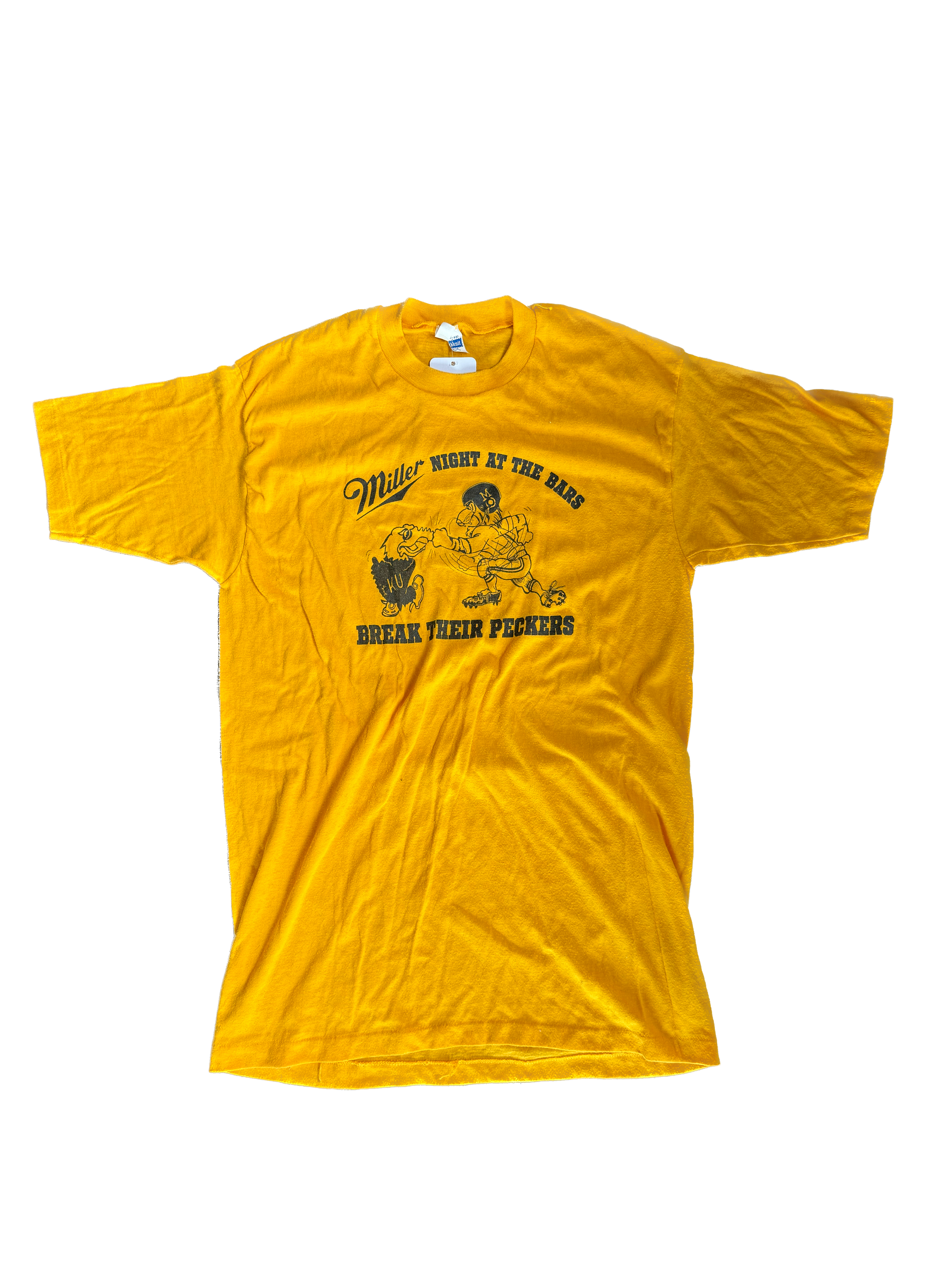 WESTSIDE STOREY VINTAGE | VINTAGE 80'S MIZ FOOTBALL NIGHT AT BARS T-SHIRT = YELLOW Westside Storey