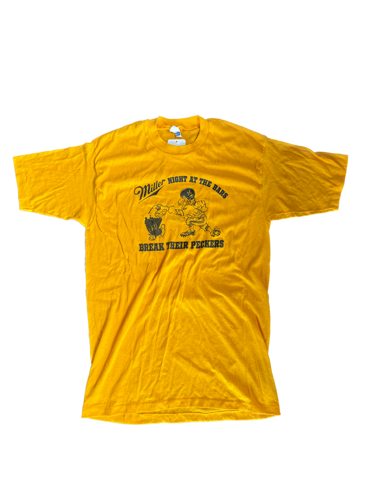 WESTSIDE STOREY VINTAGE | VINTAGE 80'S MIZ FOOTBALL NIGHT AT BARS T-SHIRT = YELLOW Westside Storey