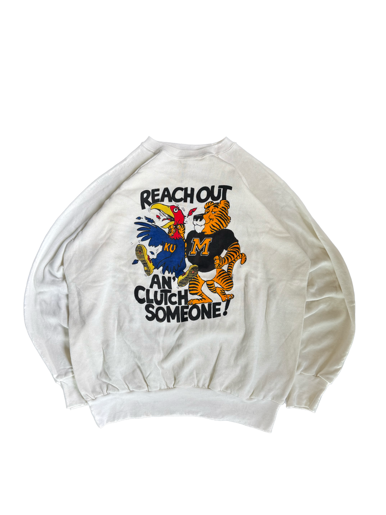 WESTSIDE STOREY VINTAGE | VINTAGE 80'S CHAMPION MIZ TIGERS CHOKE T-SHIRT - WHITE Westside Storey