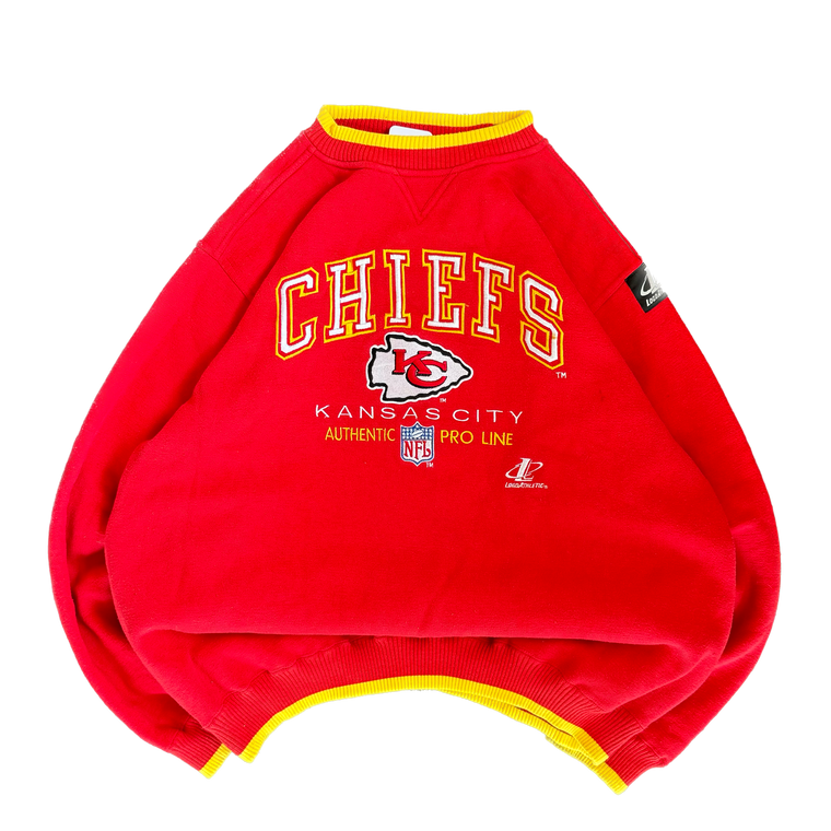 WESTSIDE STOREY VINTAGE | VINTAGE 90'S KC CHIEFS PROLINE HEAVY STITCHED SWEATSHIRT - RED