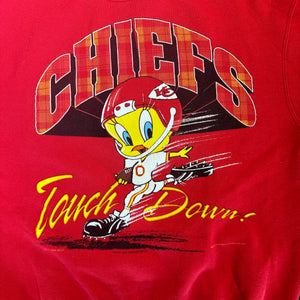 WESTSIDE STOREY VINTAGE | VINTAGE TWEETYBIRD KC CHIEFS SWEATSHIRT - RED - Westside Storey