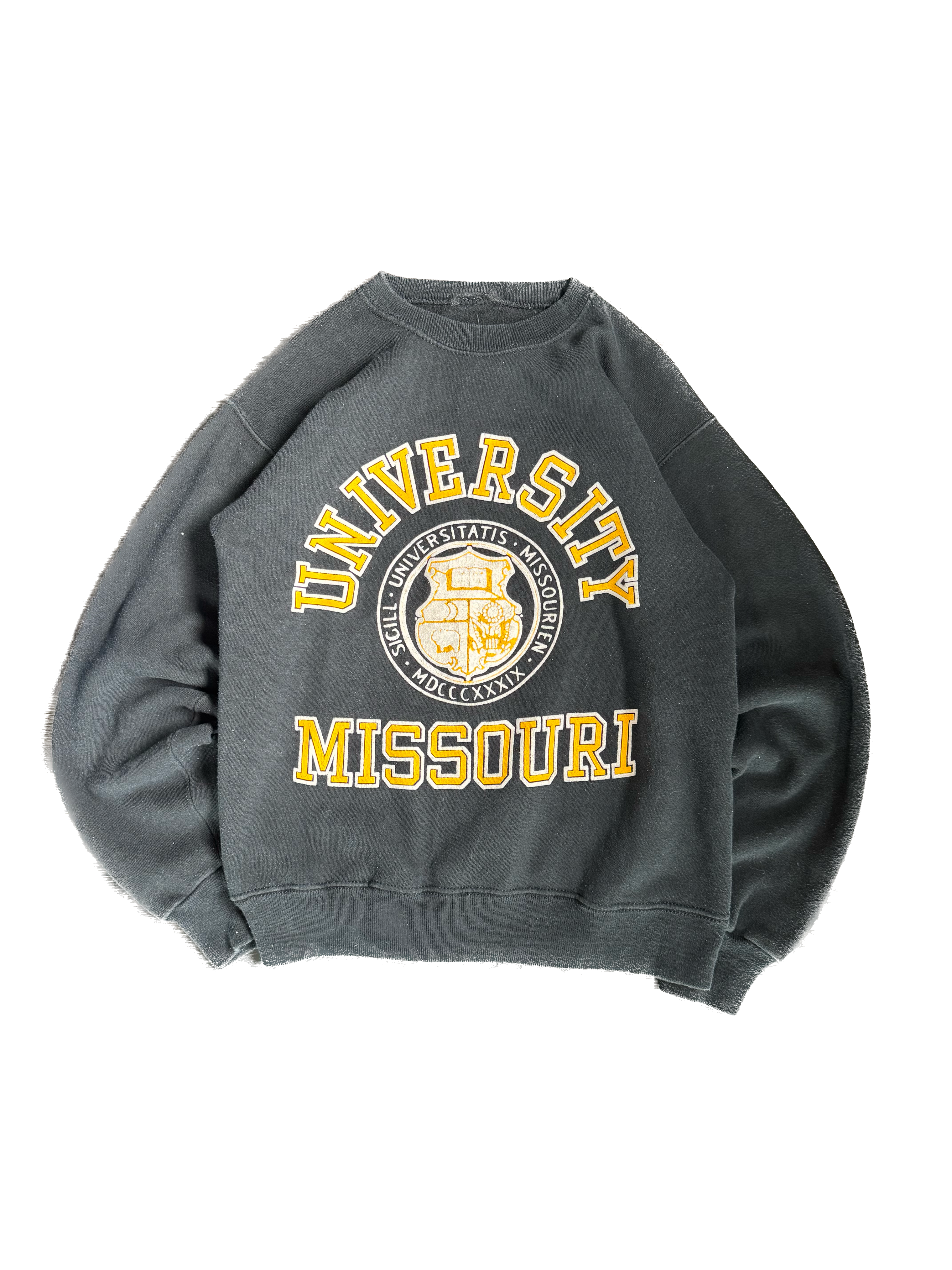 WESTSIDE STOREY VINTAGE | VINTAGE 90'S MIZ TIGERS FLOCK PRINT SWEATSHIRT - BLACK Westside Storey