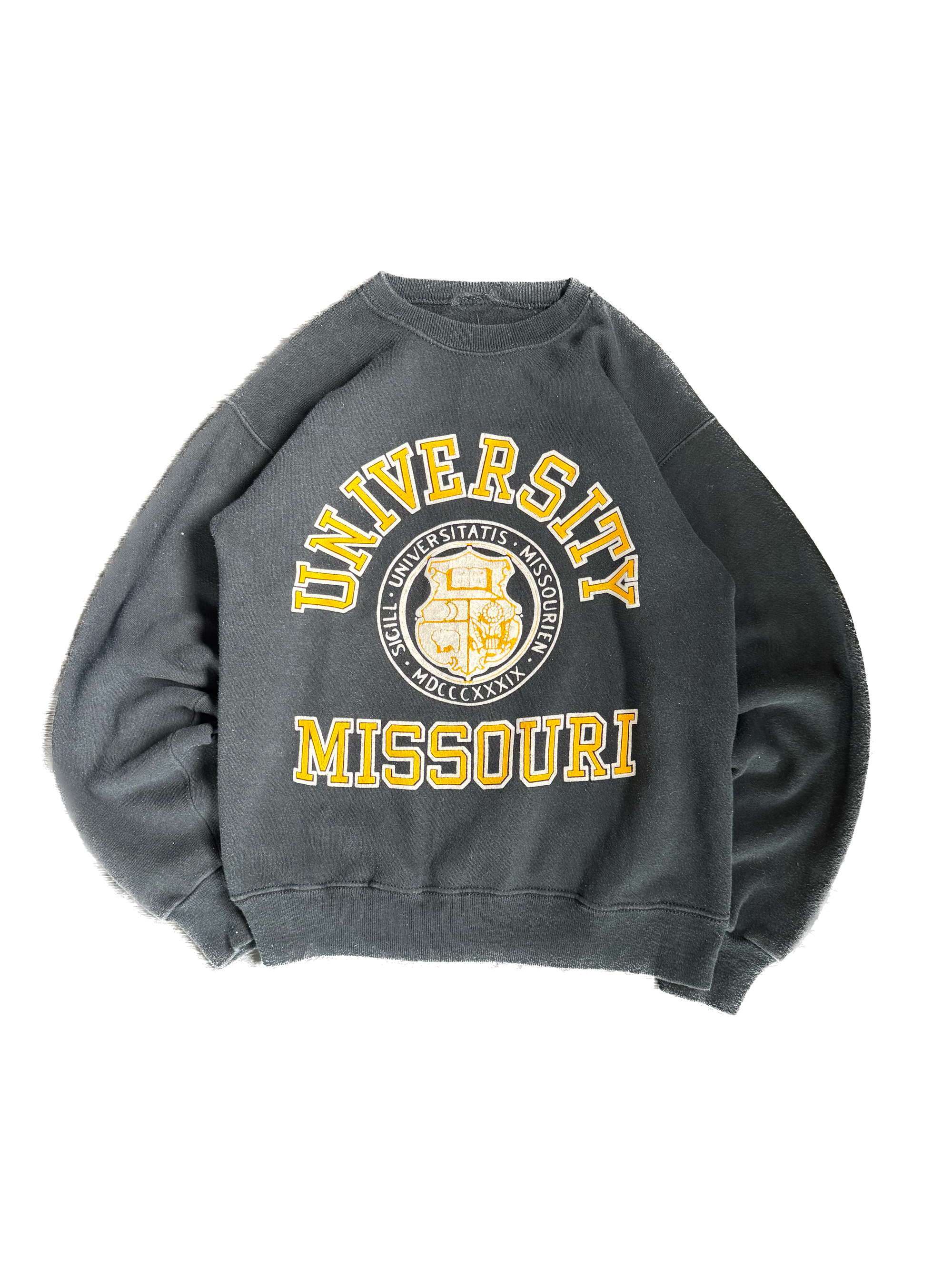 WESTSIDE STOREY VINTAGE | VINTAGE 90'S MIZ TIGERS FLOCK PRINT SWEATSHIRT - BLACK Westside Storey