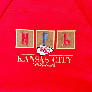 WESTSIDE STOREY VINTAGE | VINTAGE 90'S KC CHIEFS NFL EMBROIDERED SWEATSHIRT - RED - Westside Storey