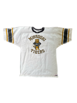 WESTSIDE STOREY VINTAGE | VINTAGE 80'S MIZ TIGERS FOOTBALL JERSEY SWEATSHIRT - WHITE Westside Storey