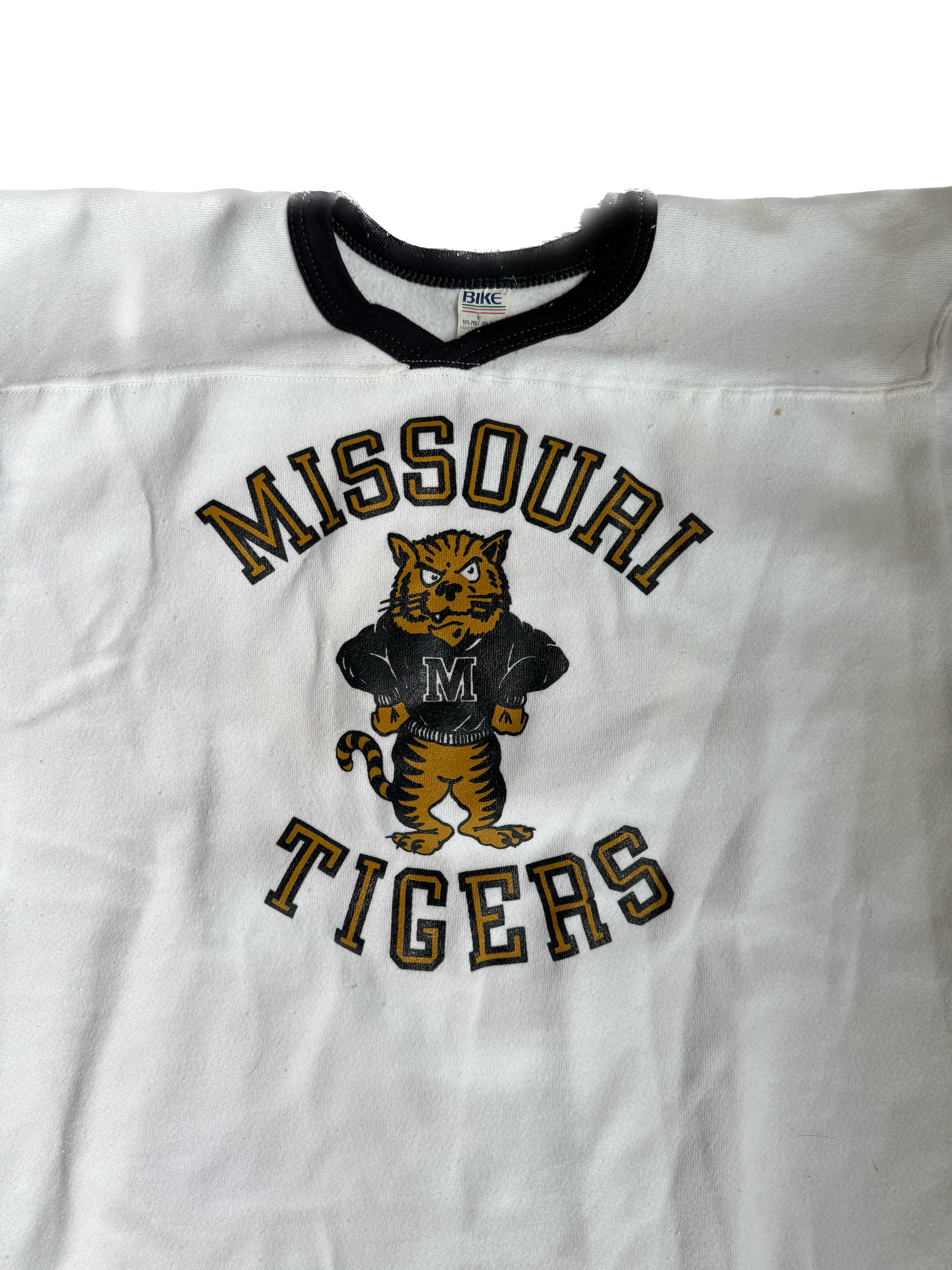 WESTSIDE STOREY VINTAGE | VINTAGE 80'S MIZ TIGERS FOOTBALL JERSEY SWEATSHIRT - WHITE Westside Storey