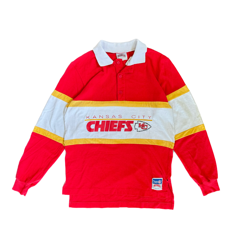 WESTSIDE STOREY VINTAGE | VINTAGE 80'S KC CHIEFS NUTMEG RUGBY STYLE POLO - RED