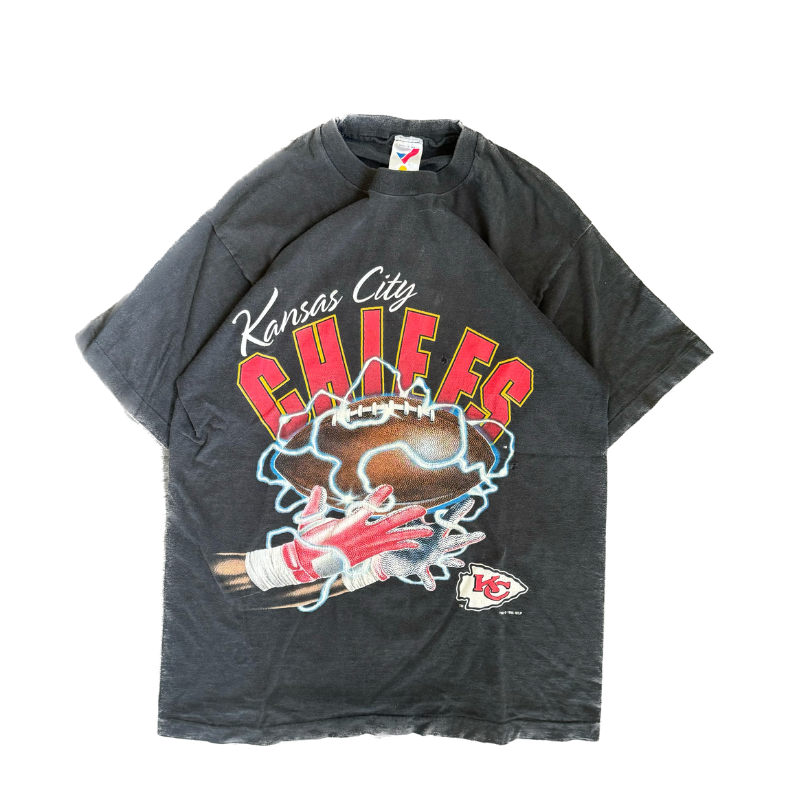 WESTSIDE STOREY VINTAGE | VINTAGE 90'S CHIEFS LIGHTNING T-SHIRT - BLACK