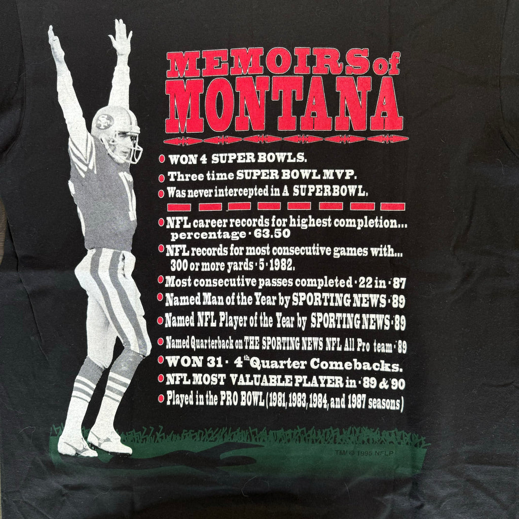 WESTSIDE STOREY VINTAGE | VINTAGE 90'S CHIEFS MONTANA MAGIC RAP STYLE T-SHIRT - BLACLK - Westside Storey