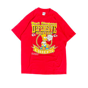 WESTSIDE STOREY VINTAGE | VINTAGE RARE 90'S KC CHIEFS BART SIMPSON T-SHIRT - RED - Westside Storey