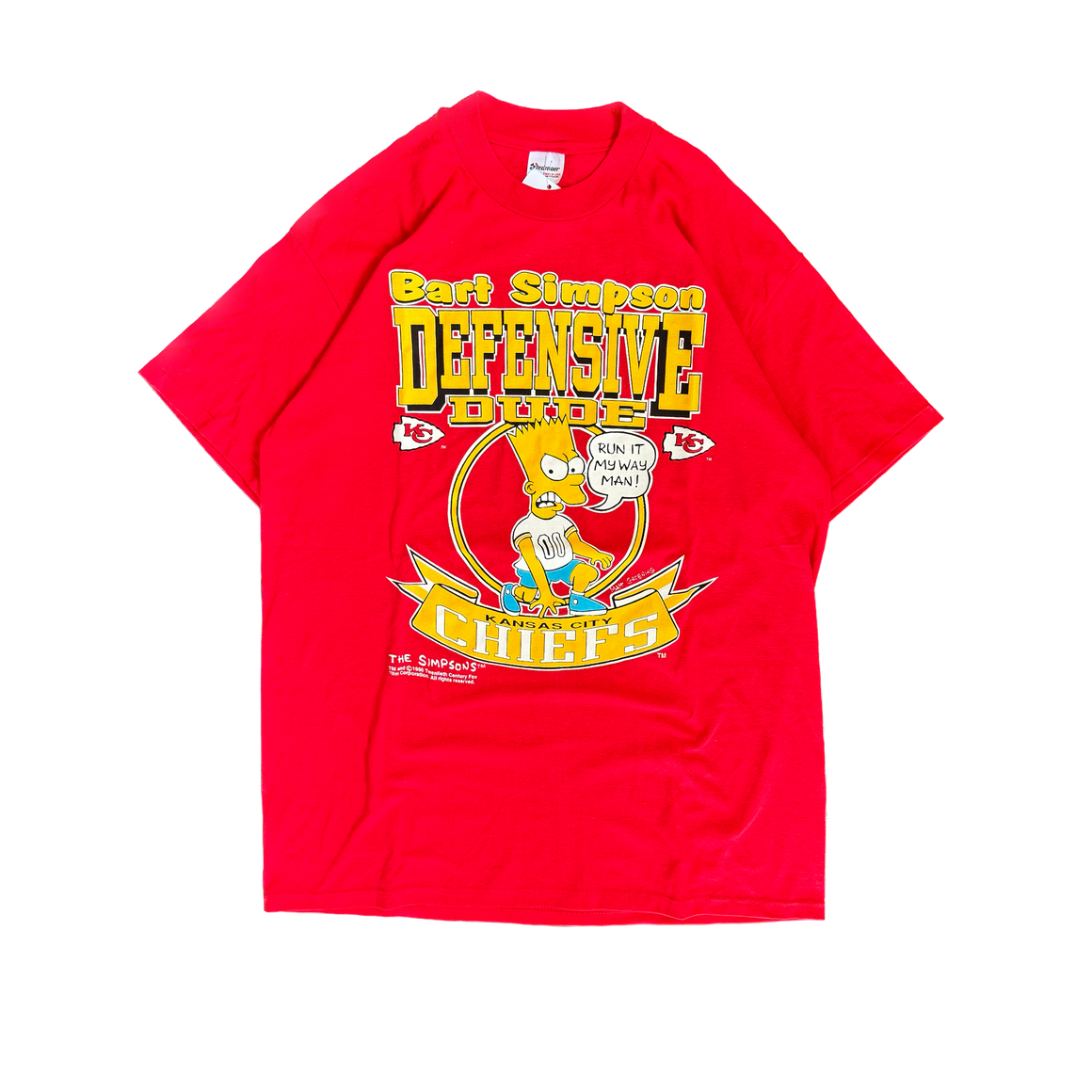 WESTSIDE STOREY VINTAGE | VINTAGE RARE 90'S KC CHIEFS BART SIMPSON T-SHIRT - RED