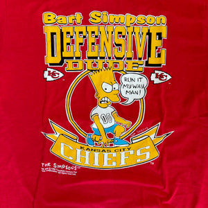 WESTSIDE STOREY VINTAGE | VINTAGE RARE 90'S KC CHIEFS BART SIMPSON T-SHIRT - RED - Westside Storey