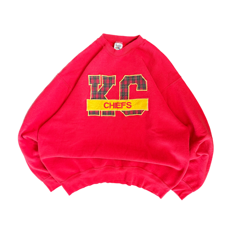 WESTSIDE STOREY VINTAGE | VINTAGE 90'S KC CHIEFS PAISLEY SWEATSHIRT - RED