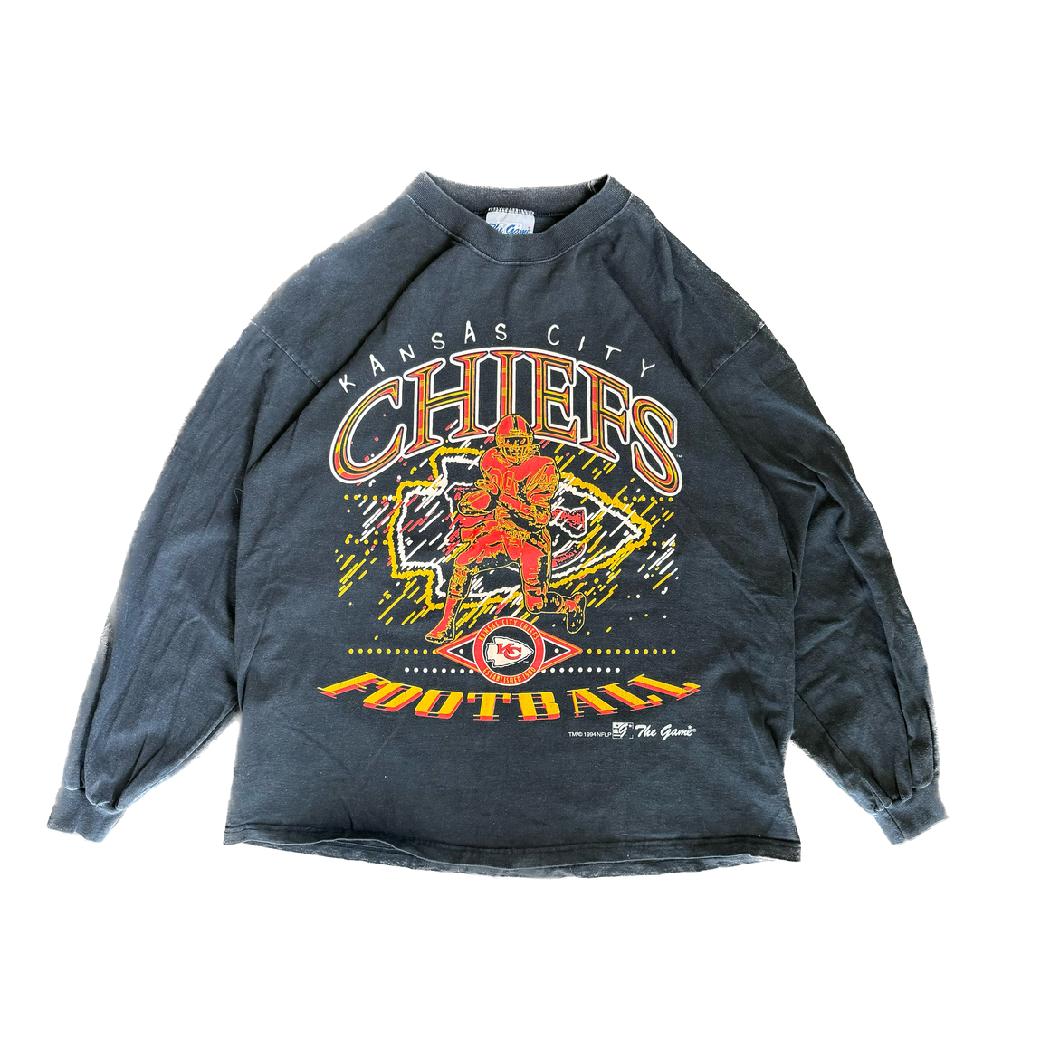 WESTSIDE STOREY VINTAGE | VINTAGE 90'S KC CHIEFS LONG SLEEVE - BLACK