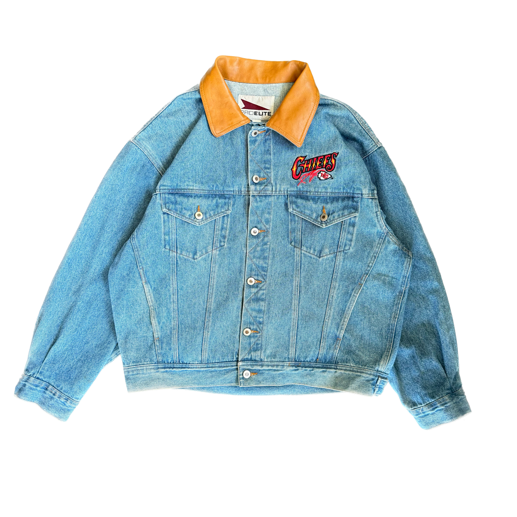 WESTSIDE STOREY VINTAGE | VINTAGE 90'S CHIEFS DENIM JACKET - BLUE - Westside Storey