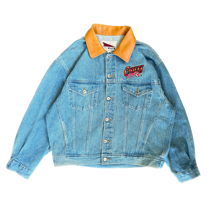 WESTSIDE STOREY VINTAGE | VINTAGE 90'S CHIEFS DENIM JACKET - BLUE