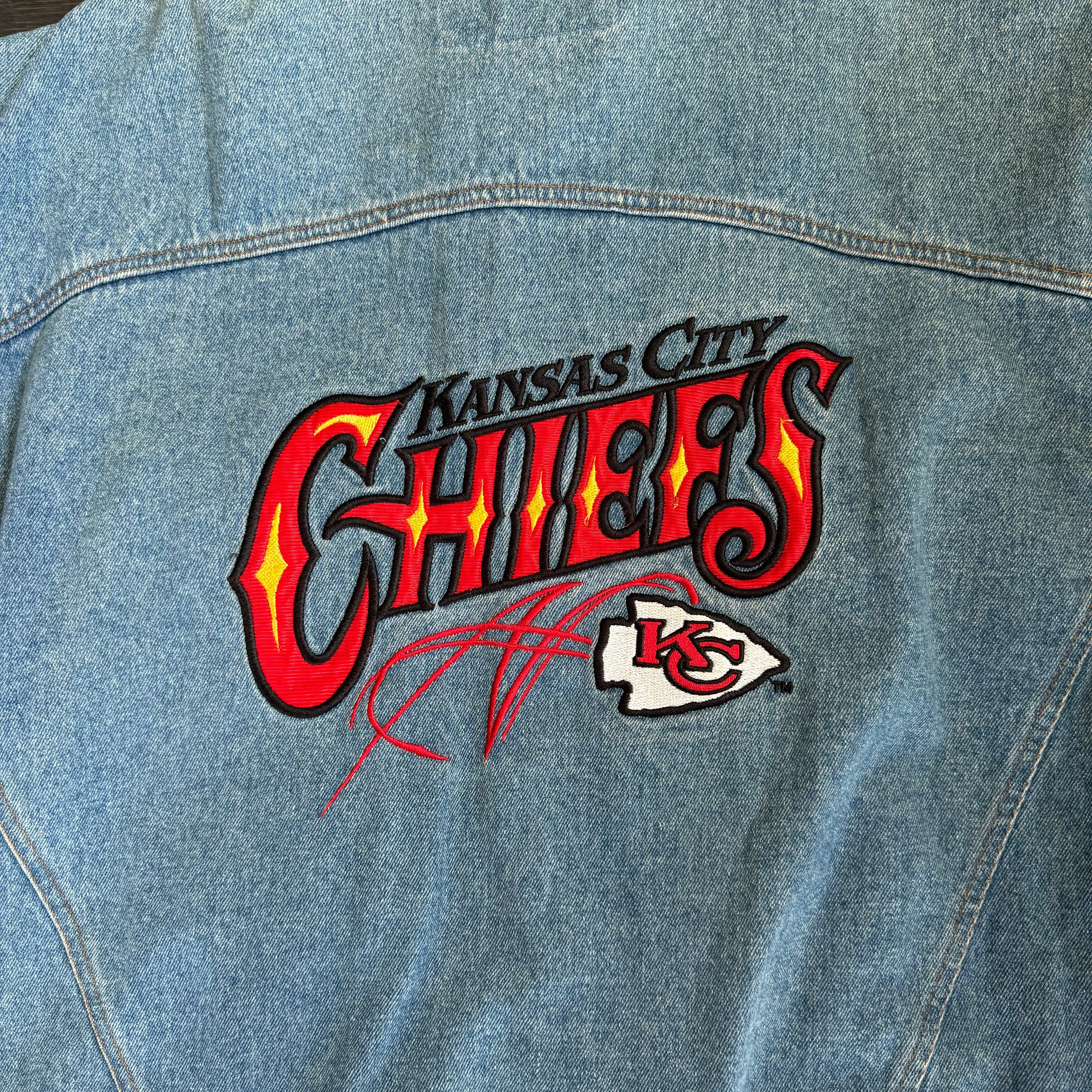 WESTSIDE STOREY VINTAGE | VINTAGE 90'S CHIEFS DENIM JACKET - BLUE - Westside Storey