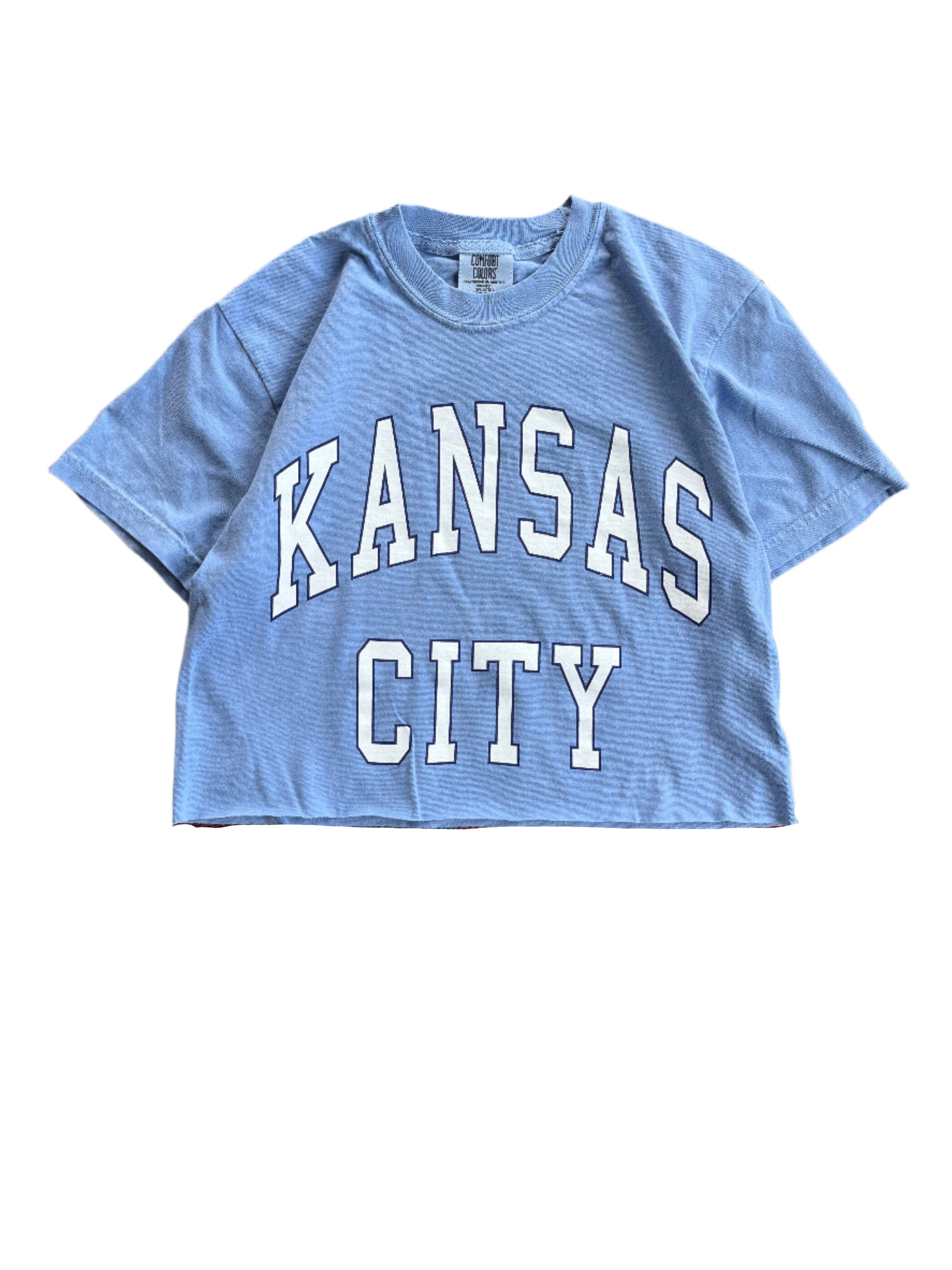 1KC | KC VINTAGE CROP TOP T-SHIRT - WASHED LIGHT DENIM - Westside Storey