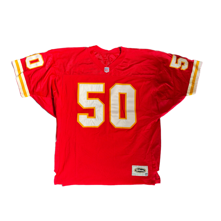 WESTSIDE STOREY VINTAGE | VINTAGE 90'S KC CHIEFS DAVIS WILSON STITCHED JERSEY - RED Westside Storey