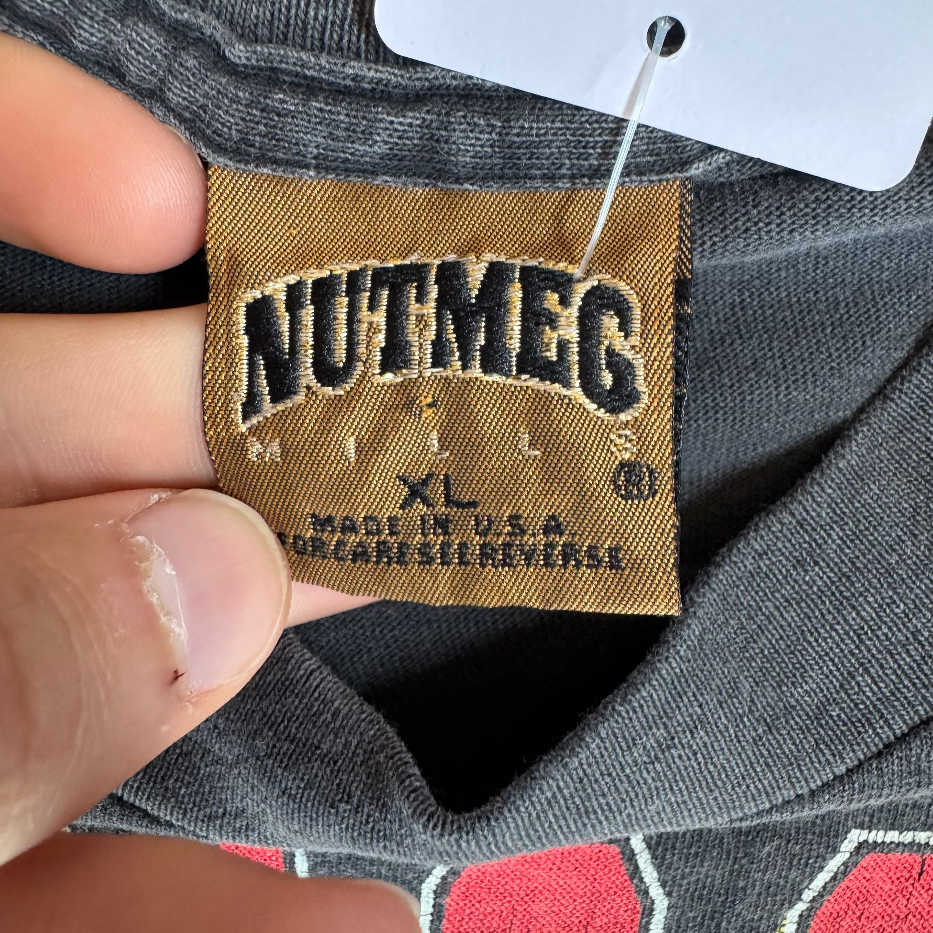 WESTSIDE STOREY VINTAGE | VINTAGE 90'S KC CHIEFS DOUBLE SIDED NUTMEG FOOTBALL T-SHIRT - BLACK Westside Storey