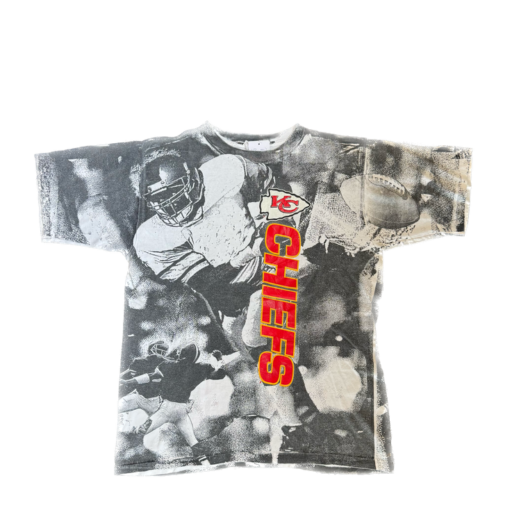 WESTSIDE STOREY VINTAGE | VINTAGE 90'S KC CHIEFS AOP T-SHIRT - WHITE Westside Storey