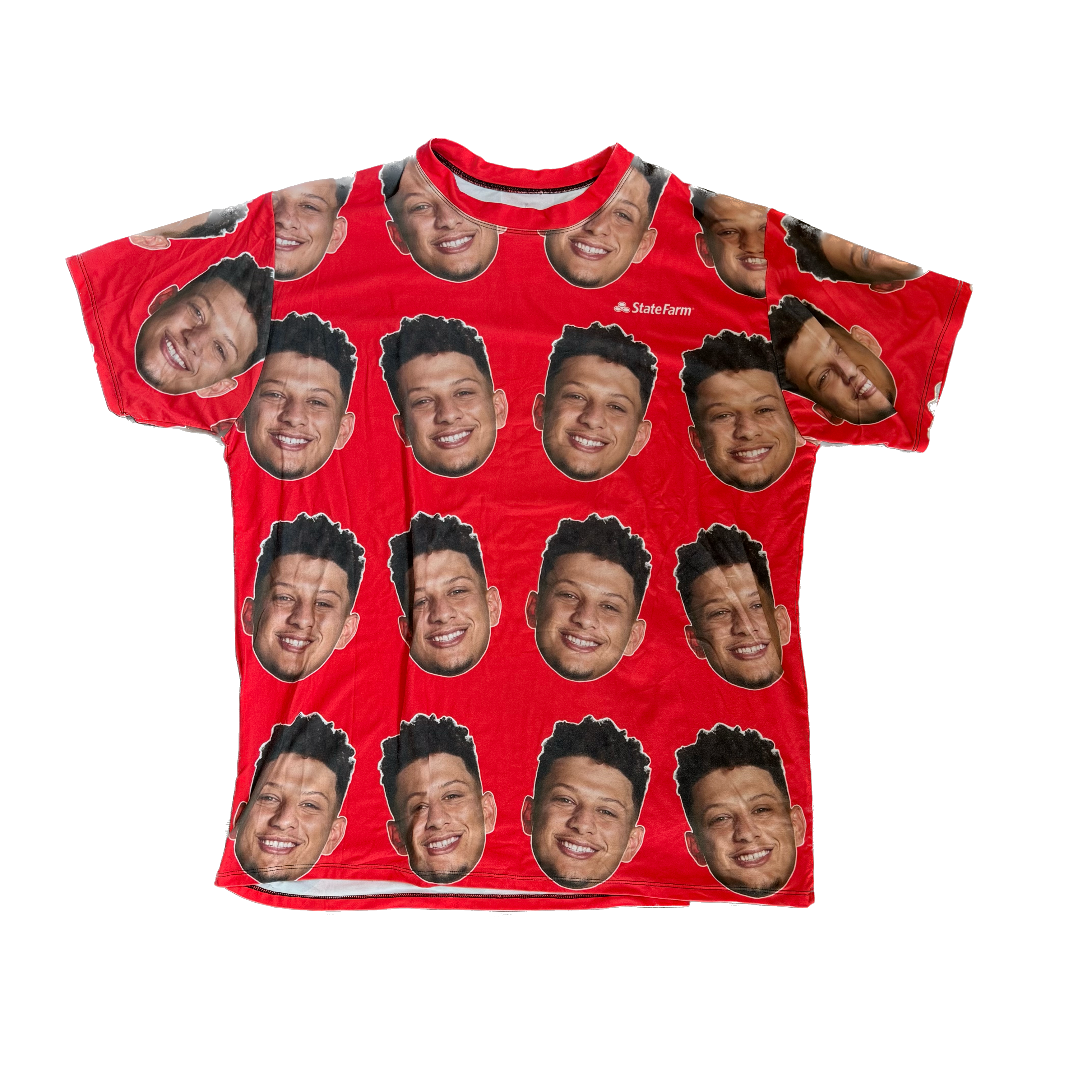WESTSIDE STOREY VINTAGE | PAT MAHOMES SUPER BOWL PARADE STATE FARM T-SHIRT - RED Westside Storey