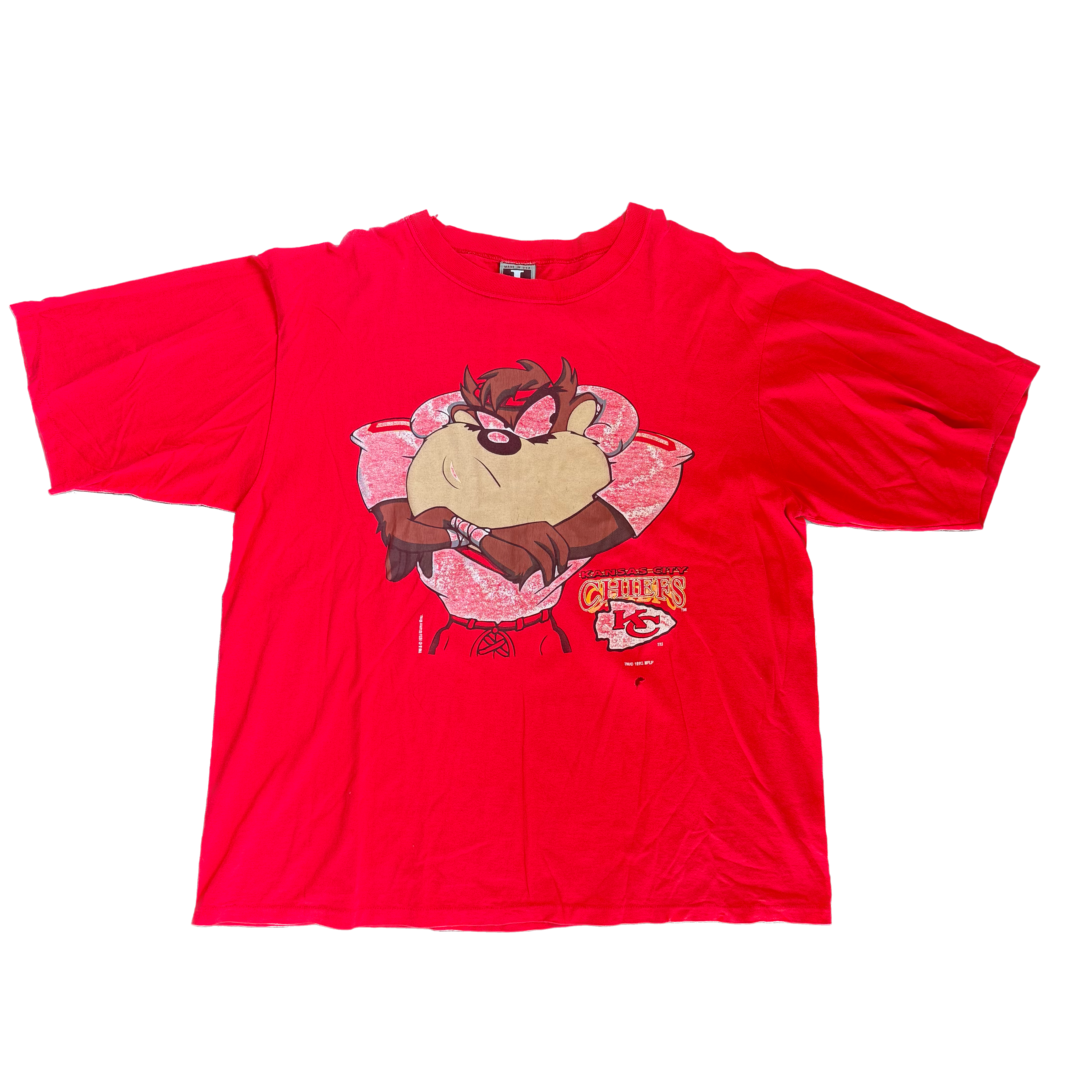 WESTSIDE STOREY VINTAGE | VINTAGE 90'S TAZ KC CHIEFS T-SHIRT - XXL Westside Storey