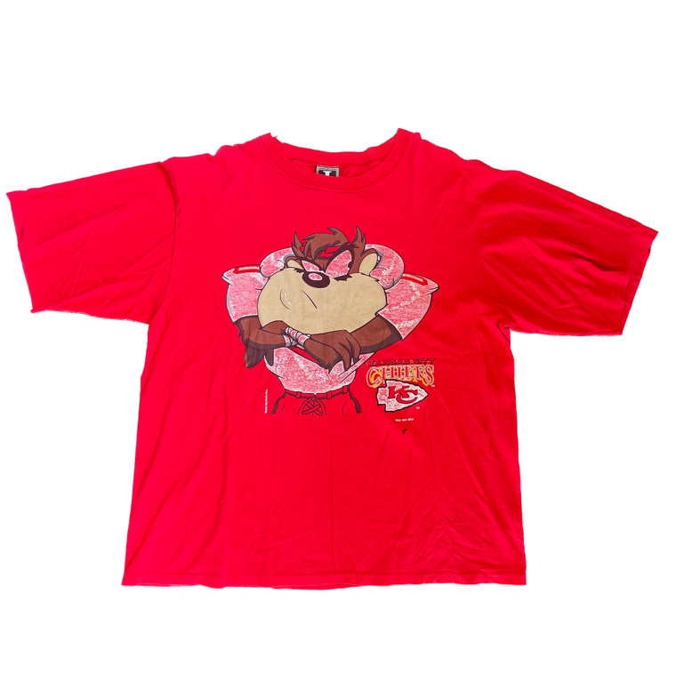WESTSIDE STOREY VINTAGE | VINTAGE 90'S TAZ KC CHIEFS T-SHIRT - XXL Westside Storey