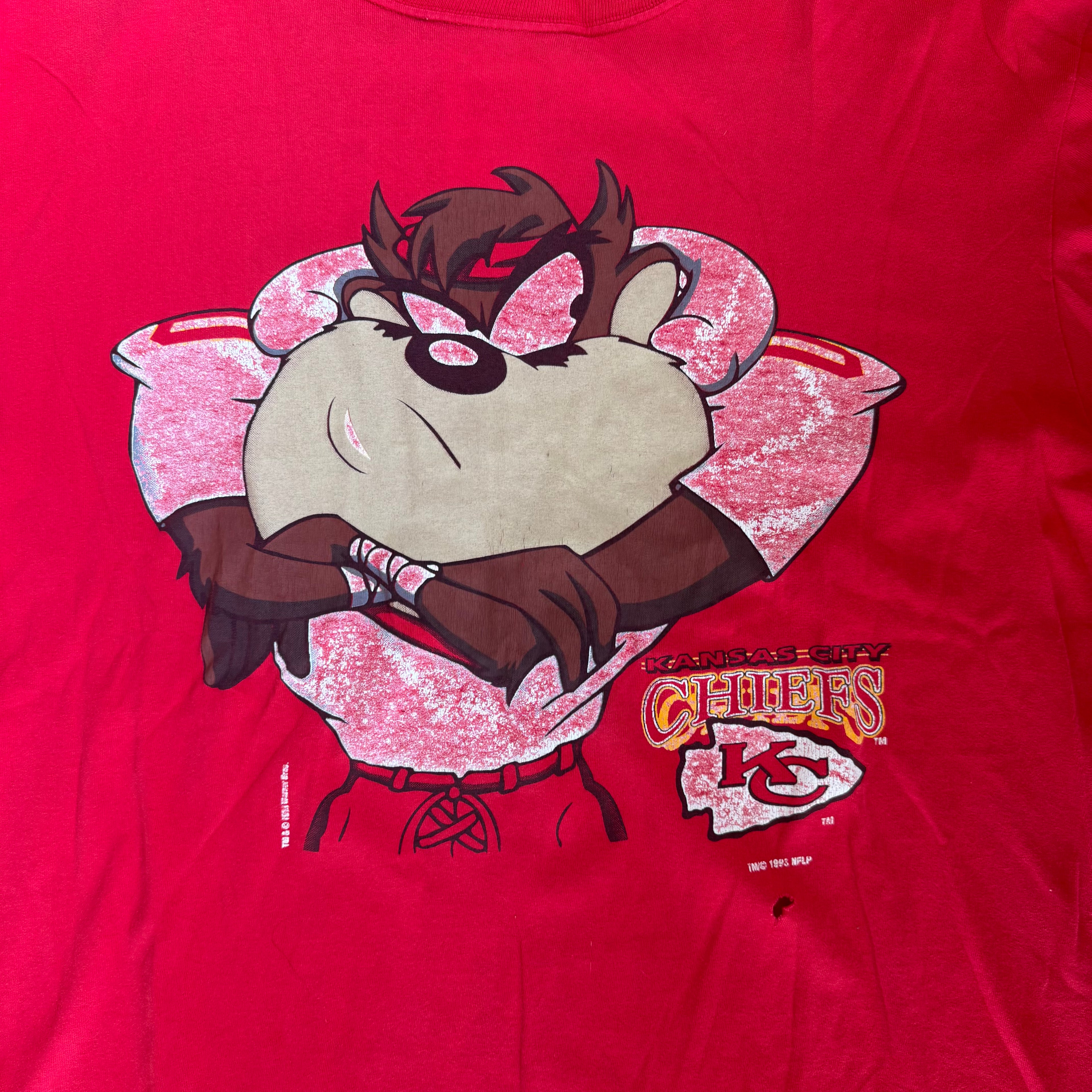 WESTSIDE STOREY VINTAGE | VINTAGE 90'S TAZ KC CHIEFS T-SHIRT - XXL Westside Storey