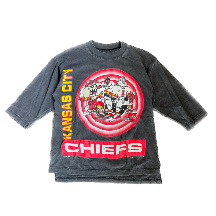 WESTSIDE STOREY VINTAGE | VINTAGE 90'S KC CHIEFS LOONEY TUNES SQUAD T-SHIRT - BLACK Westside Storey