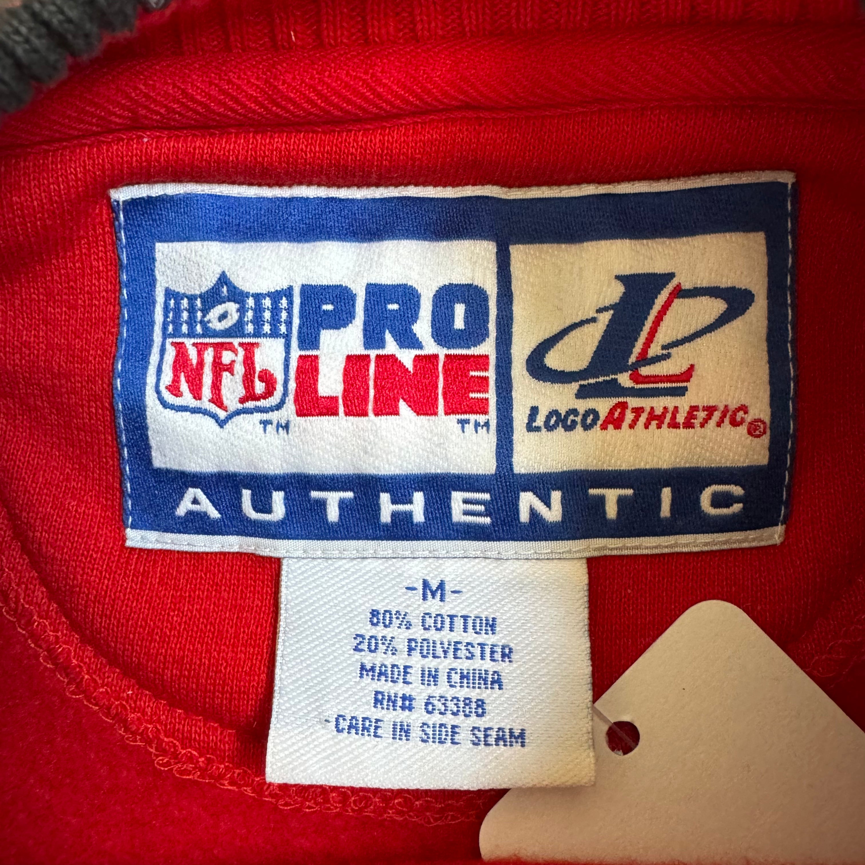 WESTSIDE STOREY VINTAGE | VINTAGE 90'S PROLINE KC CHIEFS EMBROIDERED HEAVY SWEATSHIRT - RED - Westside Storey