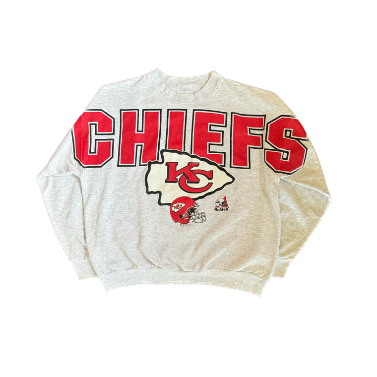 WESTSIDE STOREY VINTAGE | VINTAGE 90'S KC CHIEFS RIDDELL SPELLOUT - GRAY