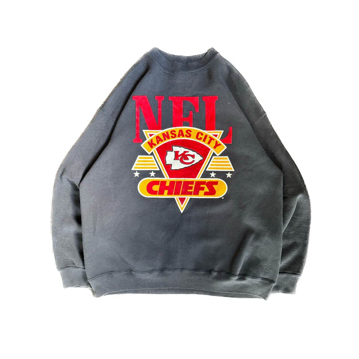 WESTSIDE STOREY VINTAGE | VINTAGE 90'S KC CHIEFS FELT PATCH SWEATSHIRT - BLACK