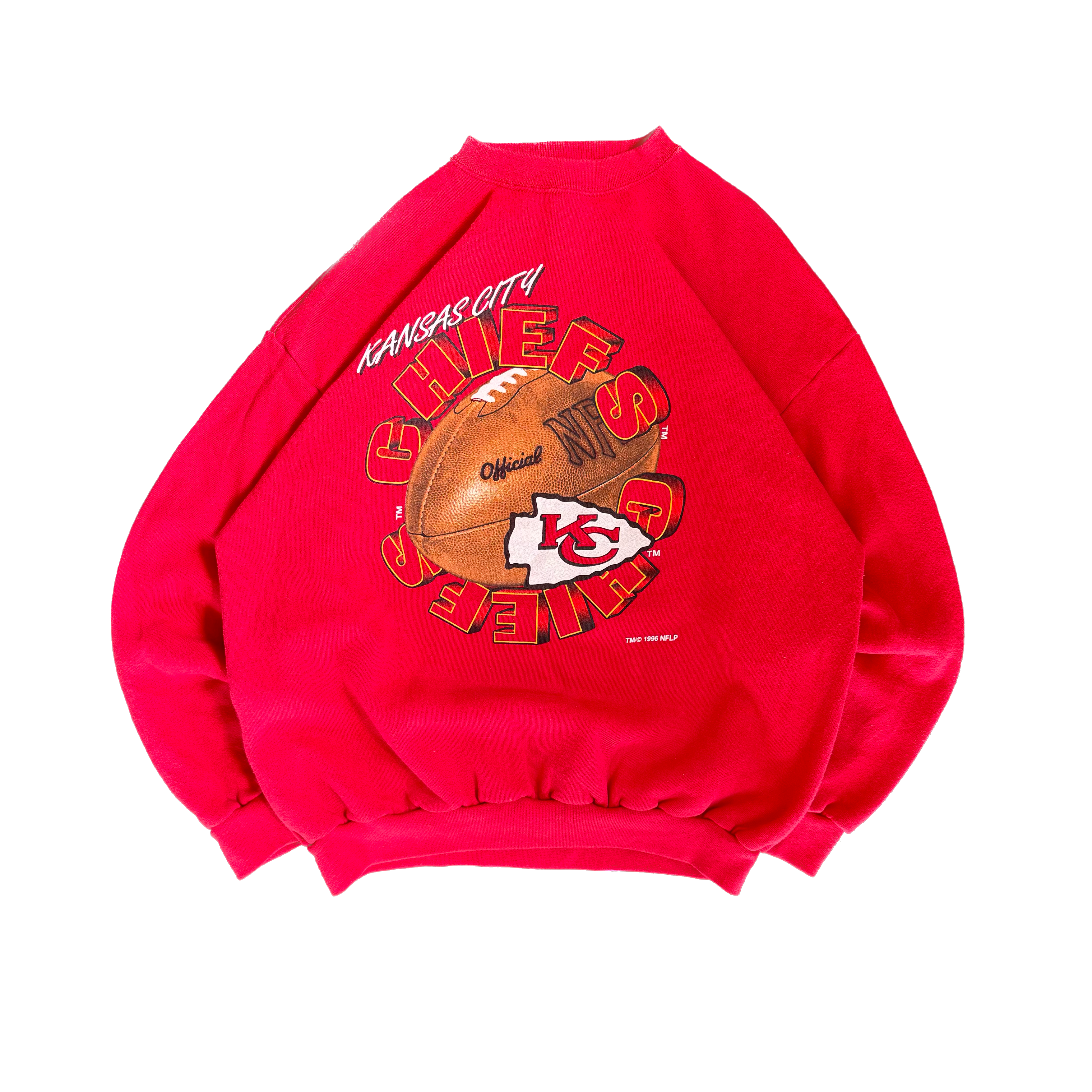 WESTSIDE STOREY VINTAGE | VINTAGE 90'S KC CHIEFS LARGE GRAPHIC SWEATSHIRT - RED - Westside Storey