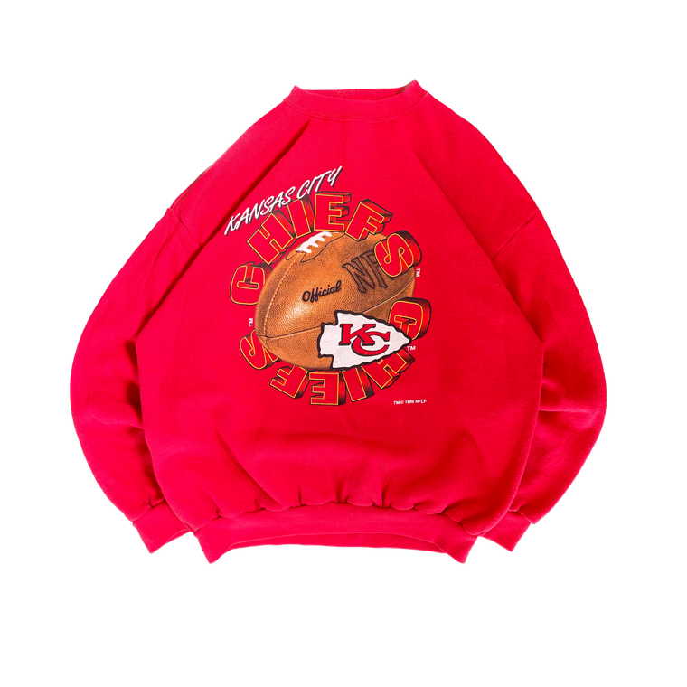 WESTSIDE STOREY VINTAGE | VINTAGE 90'S KC CHIEFS LARGE GRAPHIC SWEATSHIRT - RED