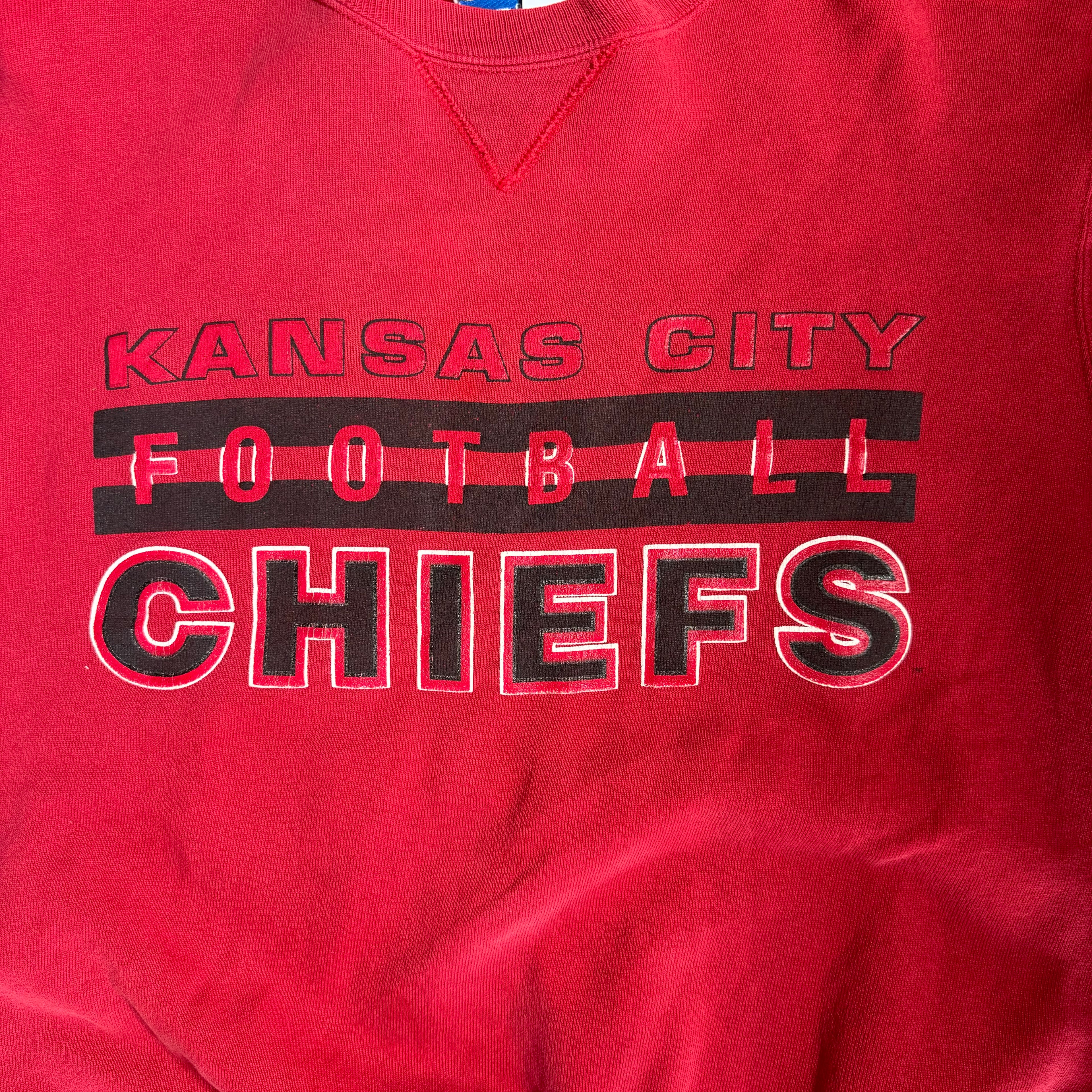 WESTSIDE STOREY VINTAGE | VINTAGE 80'S/90'S KC CHIEFS SWEATSHIRT - RED - Westside Storey